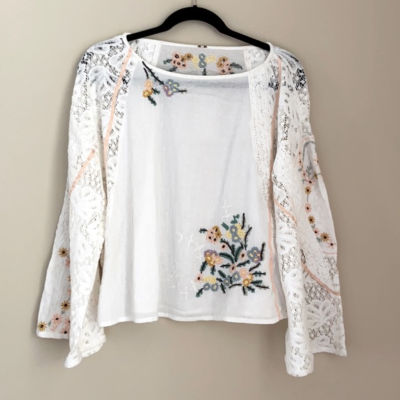 Free People Paris Picnic Patchwork Lace Top - Picture 4 of 9